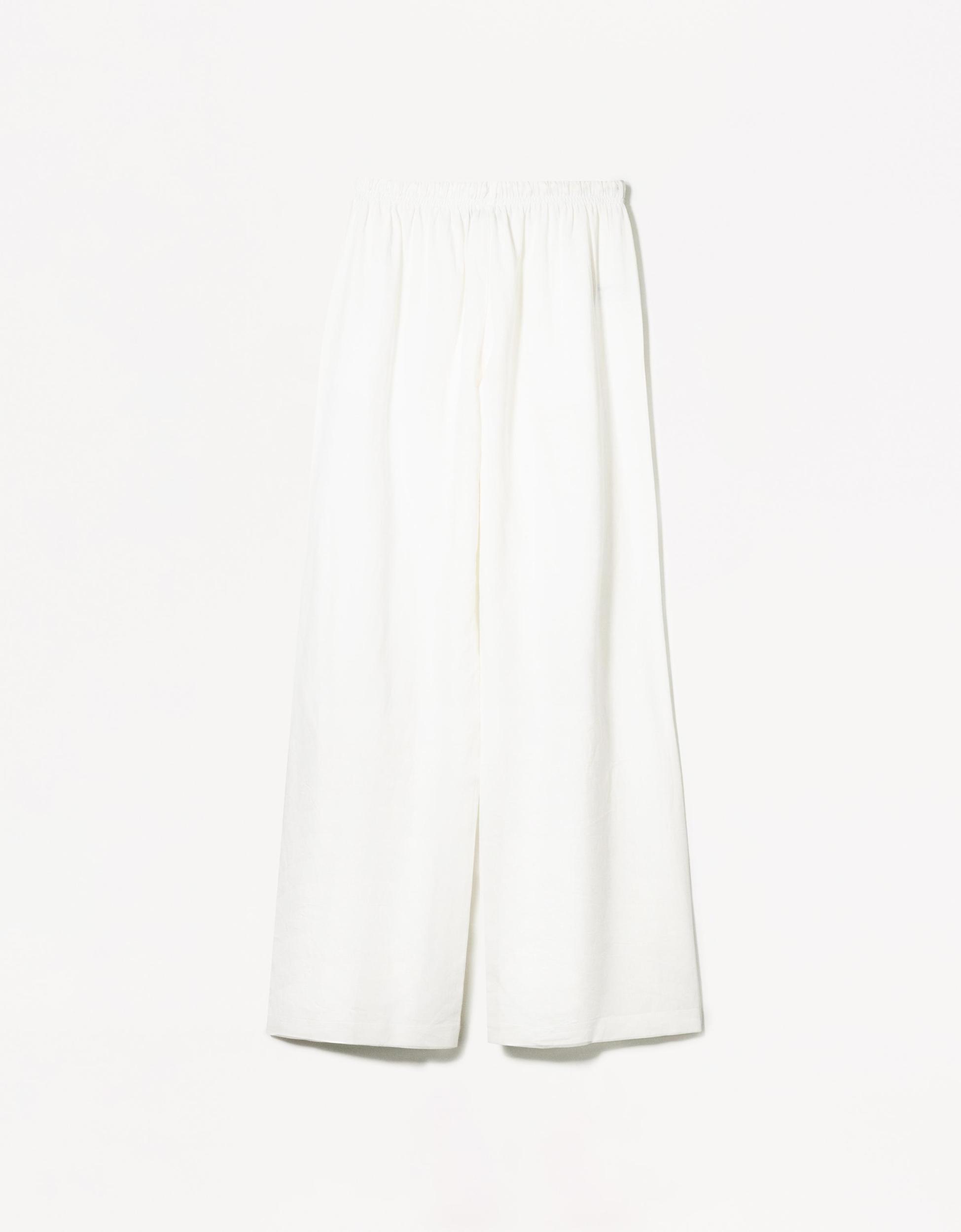 Linen blend pants with an elastic waistband Product Image