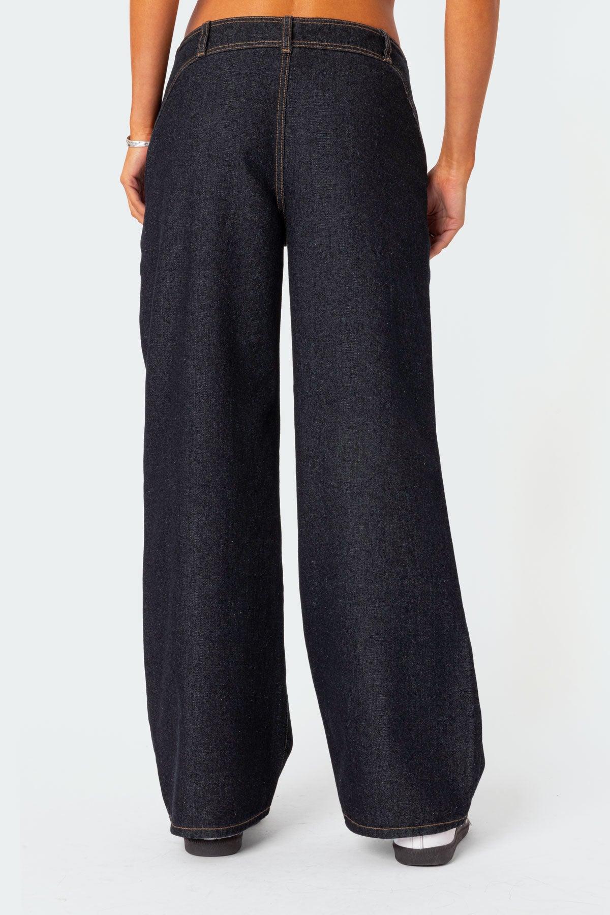 Western Low Rise Wide Leg Jeans Product Image