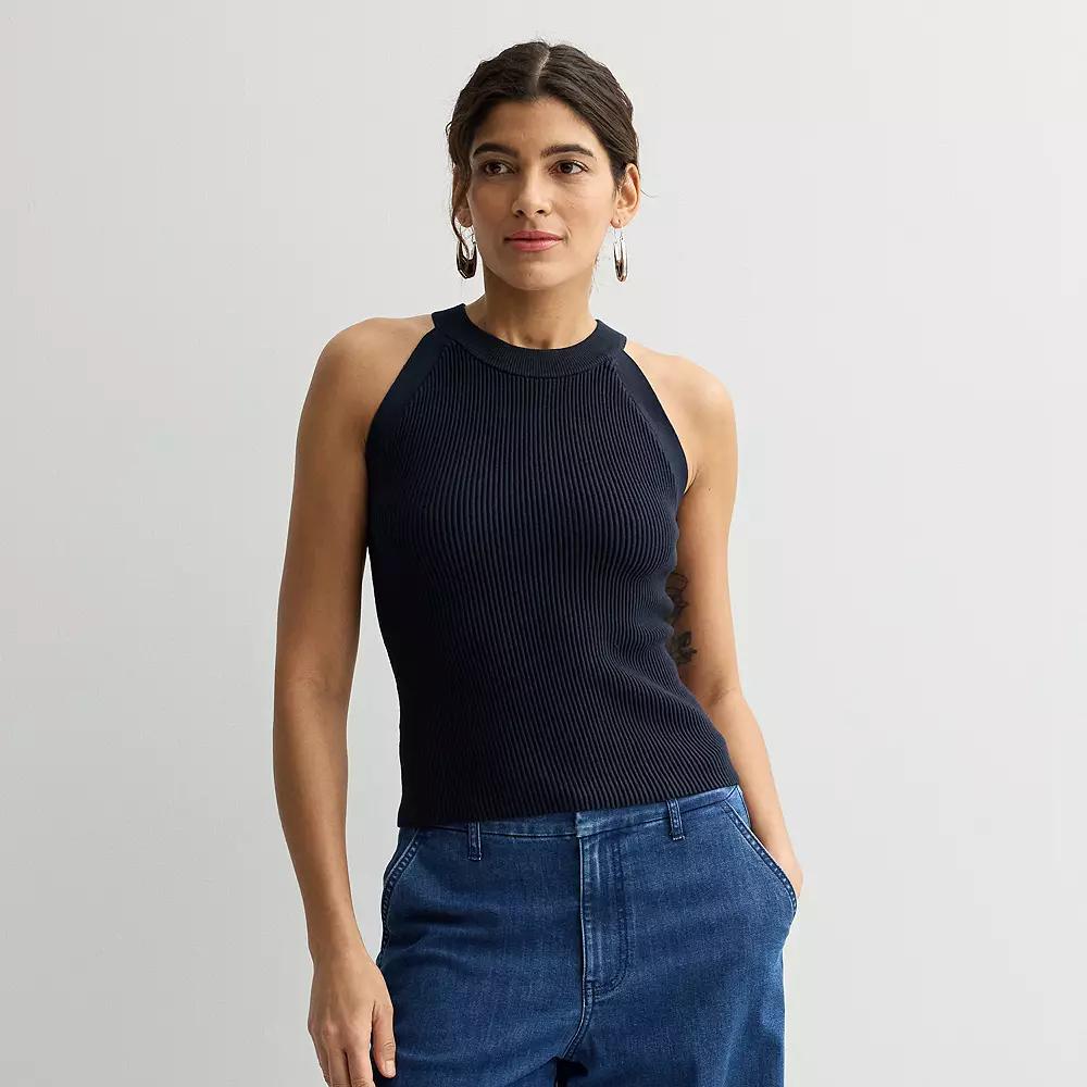 Women's Nine West Fitted Sweater Sculpt High Neck Tank Top,  Product Image