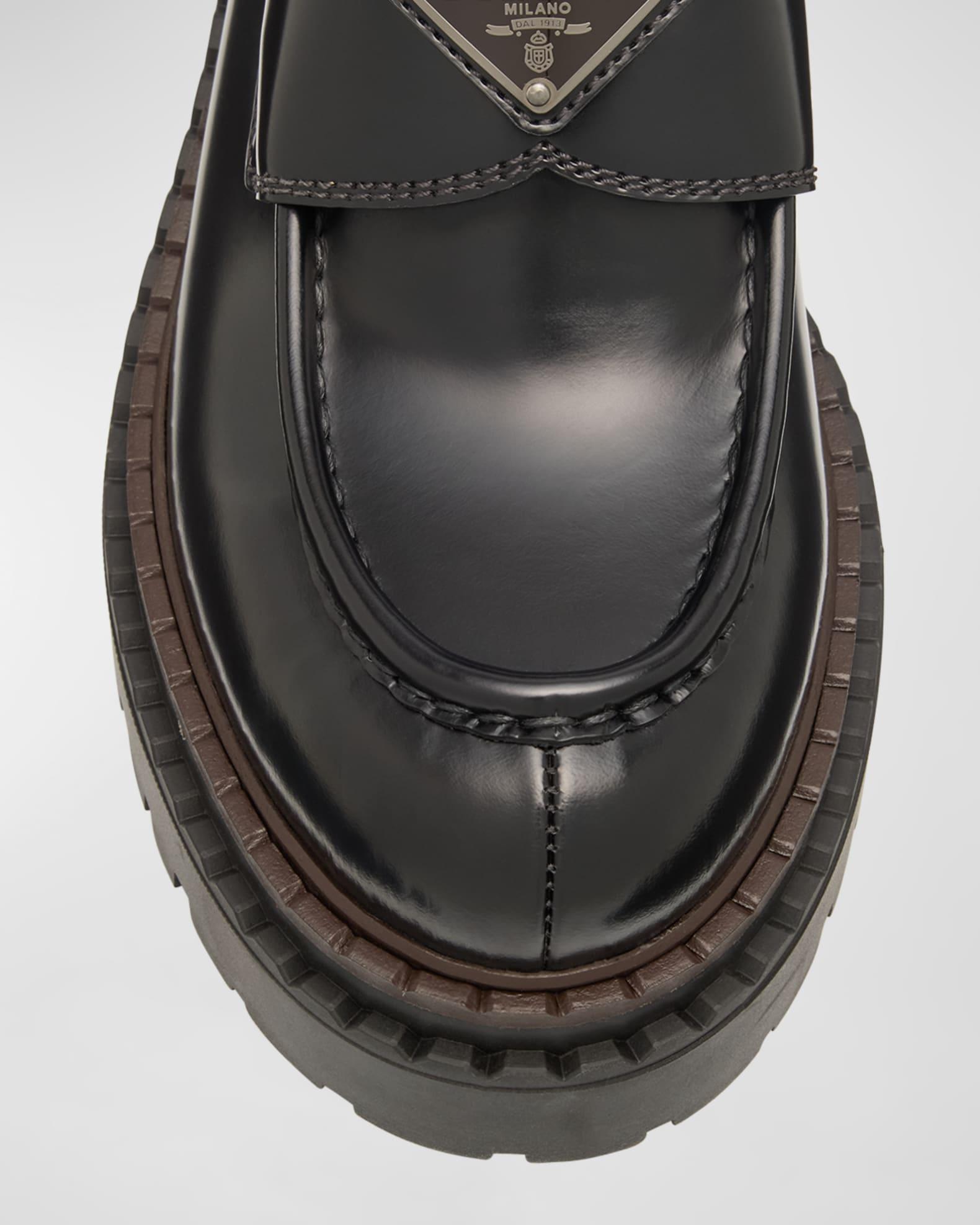 Chocolate Calfskin Platform Loafers Product Image