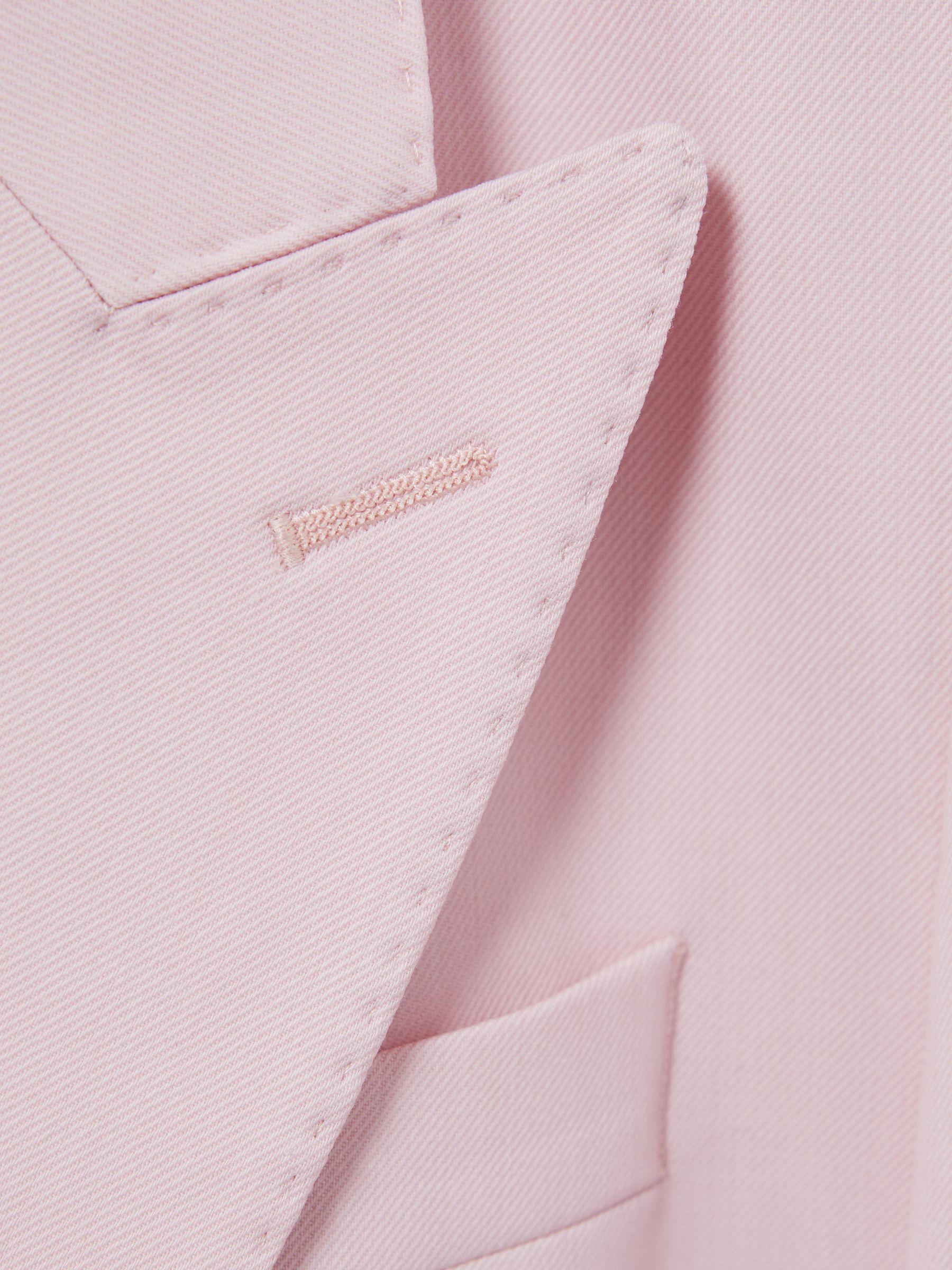 Tailored Wool Blend Double Breasted Blazer in Pink Product Image