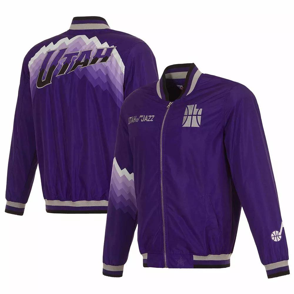 Men's JH Design Purple Utah Jazz 2023/24 City Edition Nylon Full-Zip Bomber Jacket, Size: Large, Jaz Purple Product Image