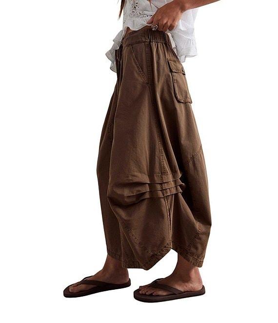 Free People Willow Poplin Mid Rise Parachute Drawstring Waist Midi Skirt Product Image