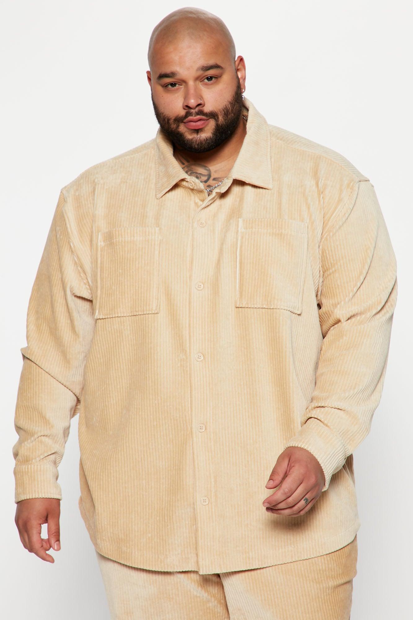 Luxury Knit Ribbed Shirt - Tan Product Image