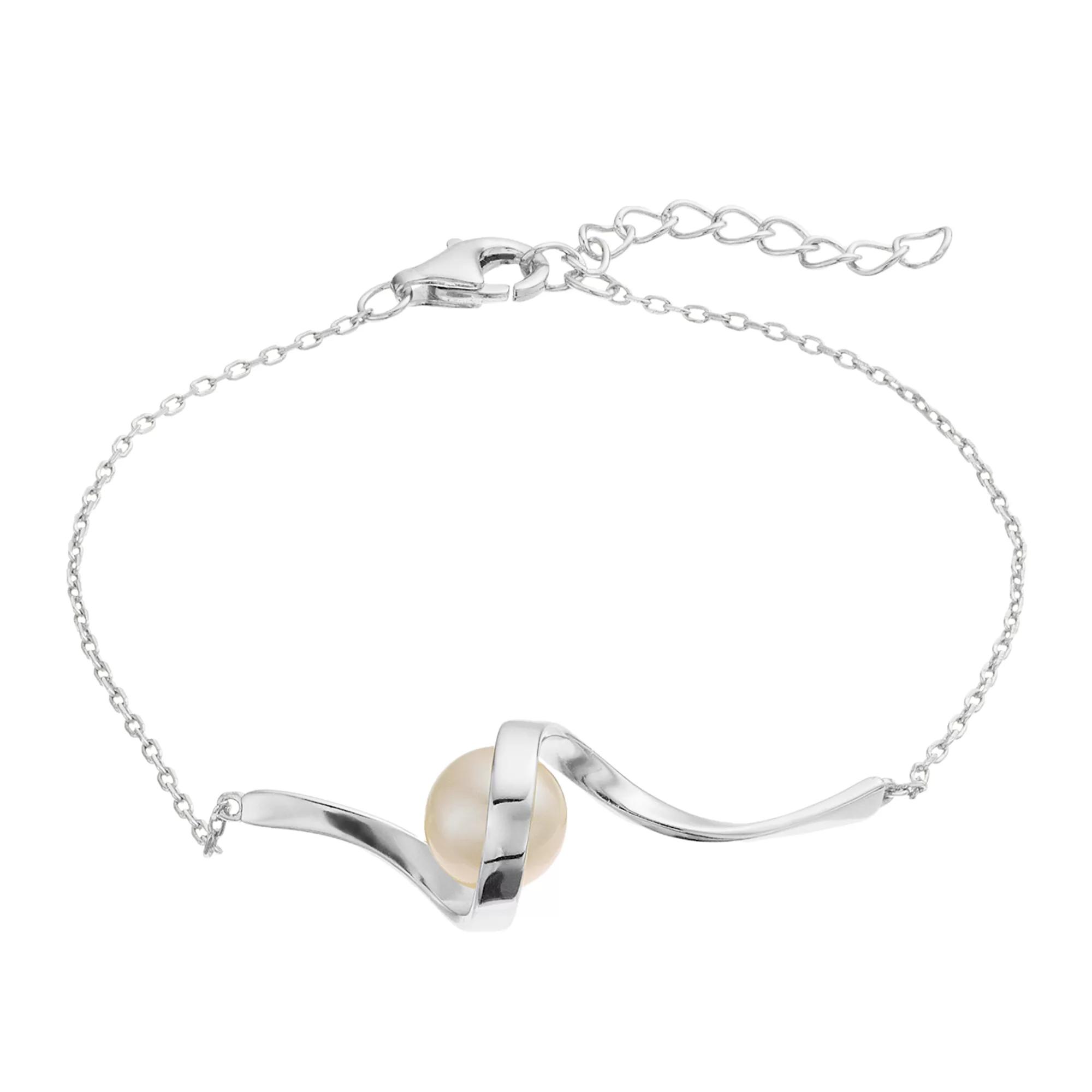 Sterling Silver with 7 mm Freshwater Cultured Pearl Adjustable Bracelet, Womens Gold Tone Product Image