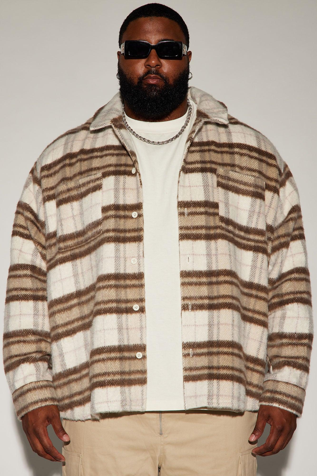Move Up Plaid Shacket - Cream/combo Product Image