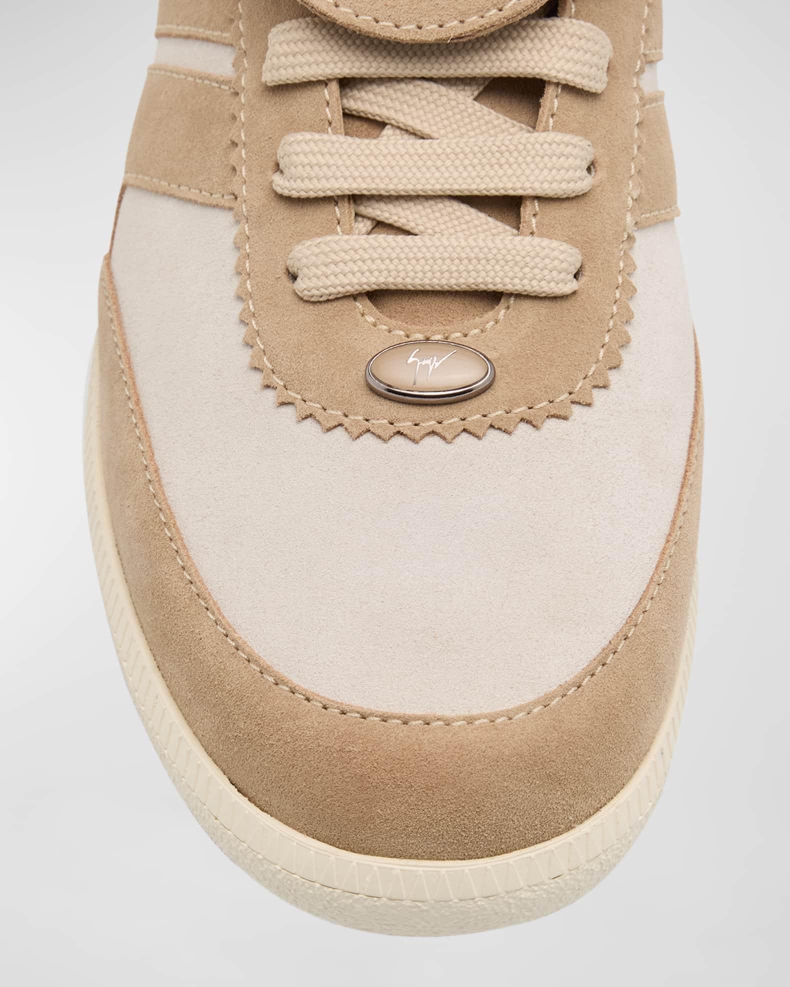 Men's Bicolor Suede Low-Top Sneakers Product Image