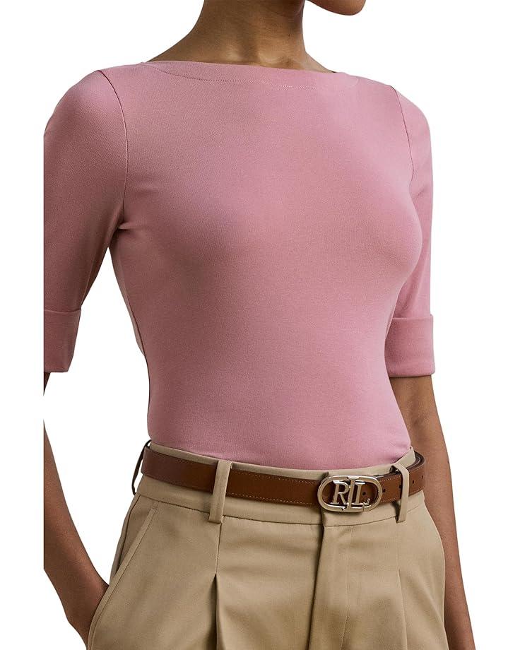 Stretch Cotton Boatneck Top Product Image