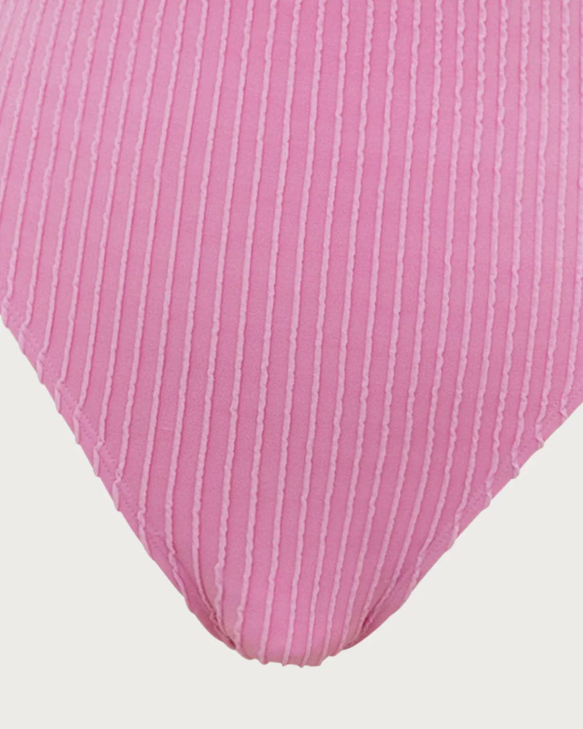 Pink Textured Cutout One-Piece Swimsuit Product Image