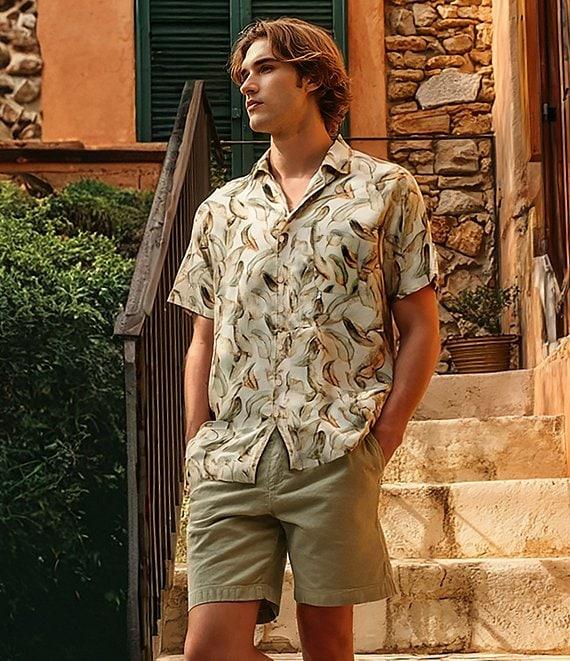 Rowm's Outsider's Oasis Short Sleeve Banana Leaf Print Shirt Product Image