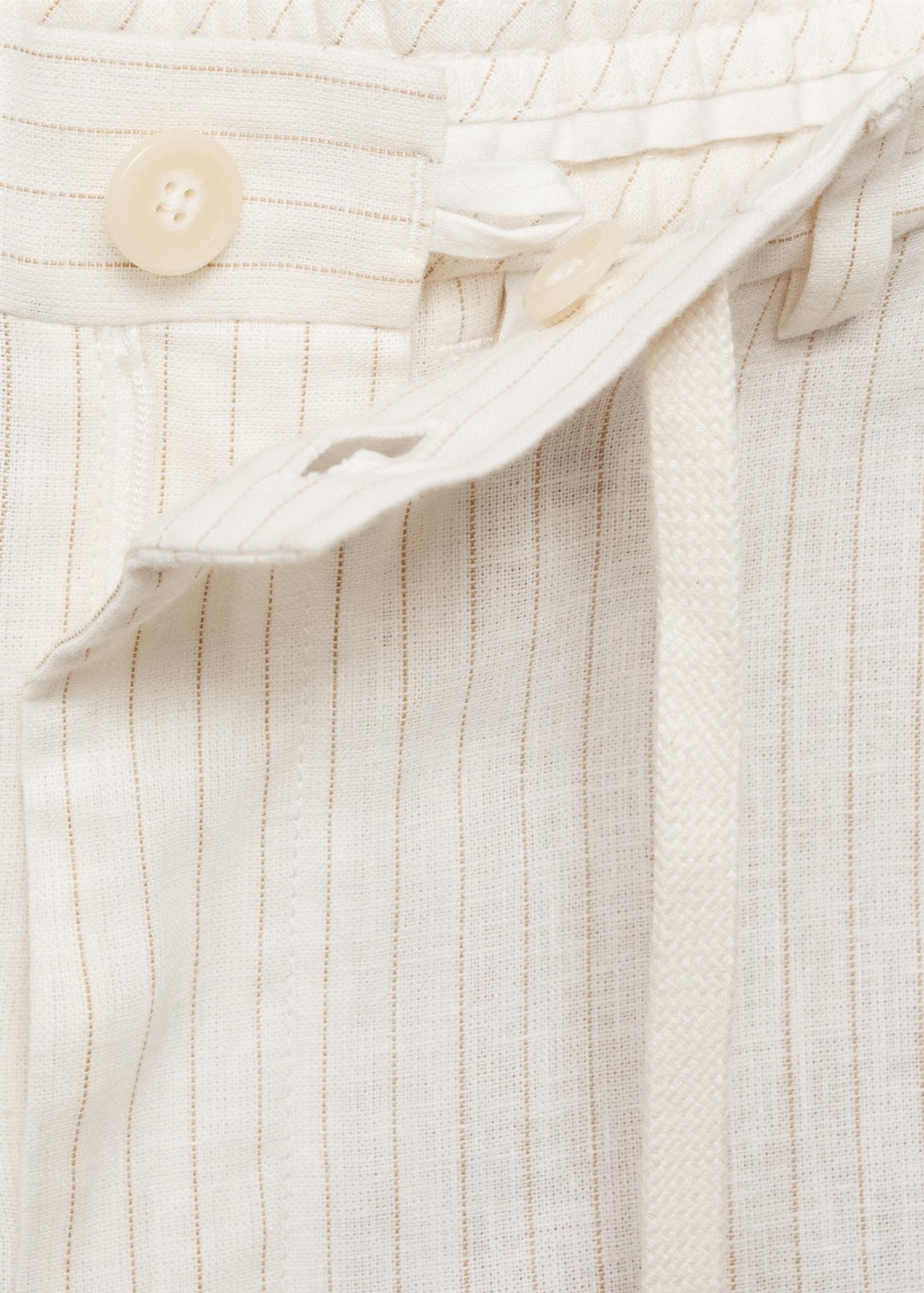 Pinstripe linen pants - Men | MANGO USA Product Image