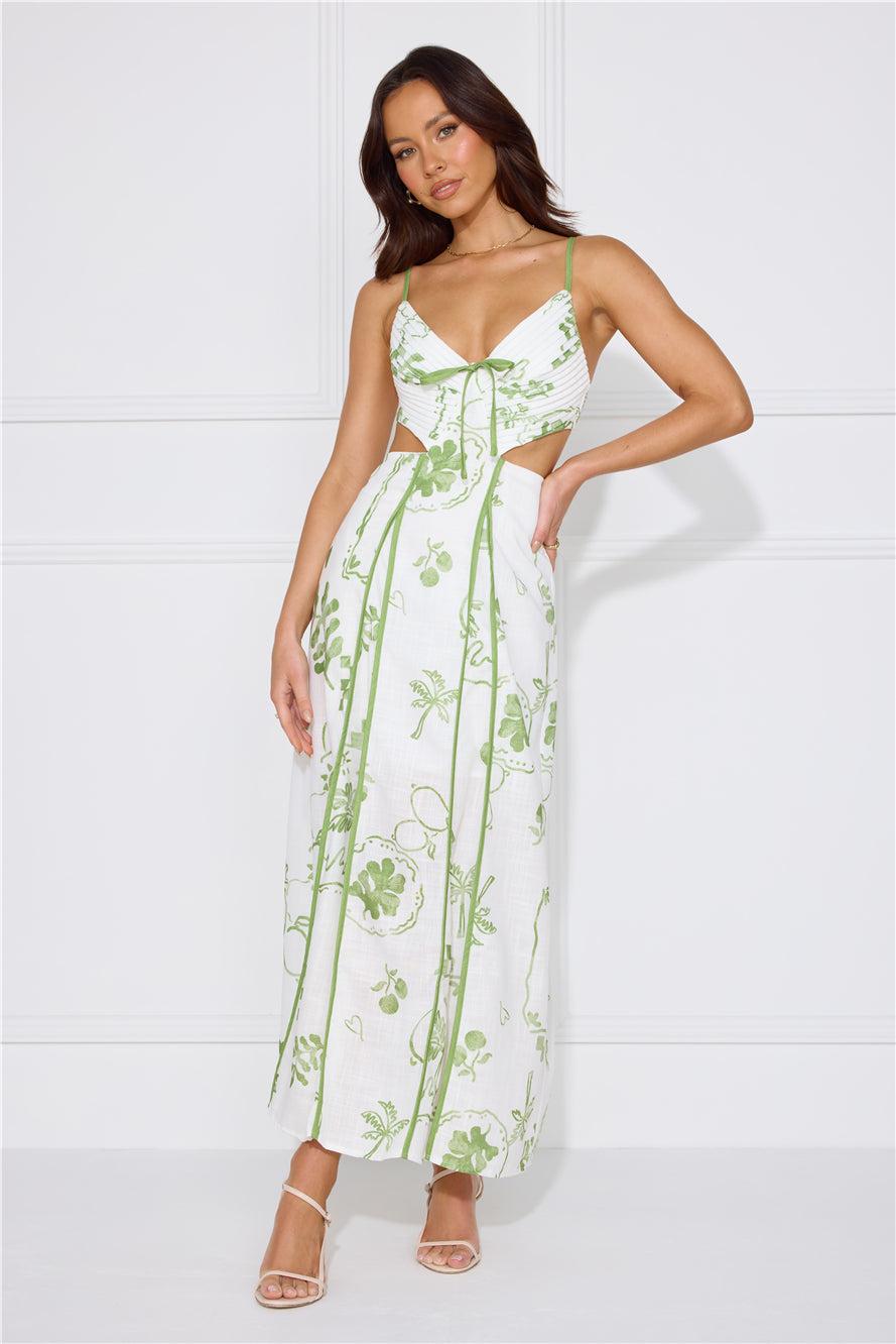 Summer Garden Maxi Dress Green Product Image