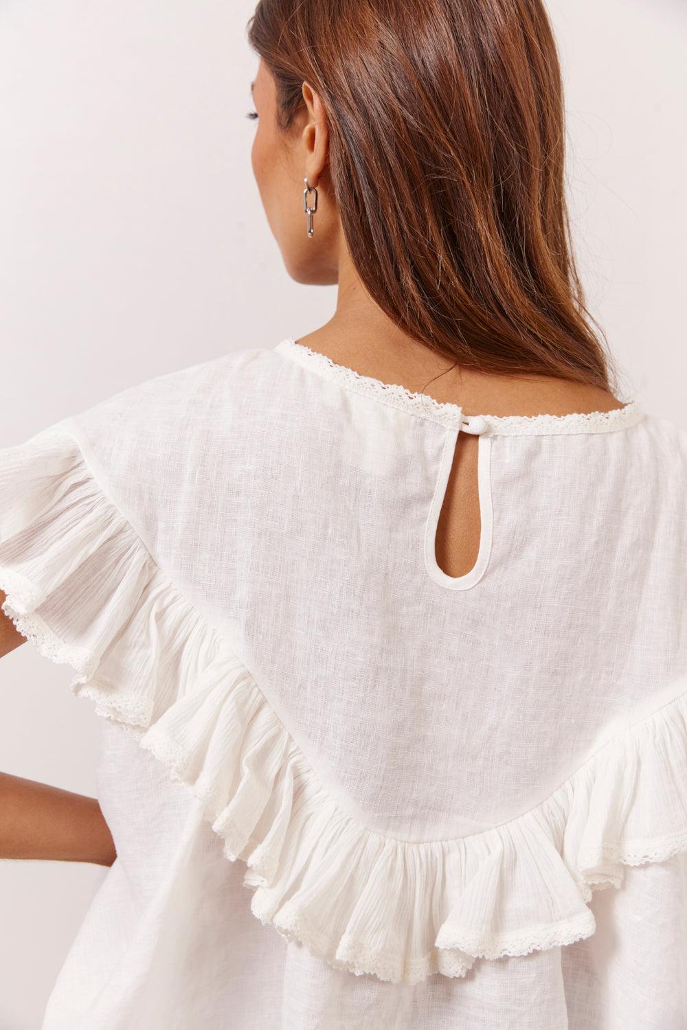 Viola Linen Tunic White Product Image