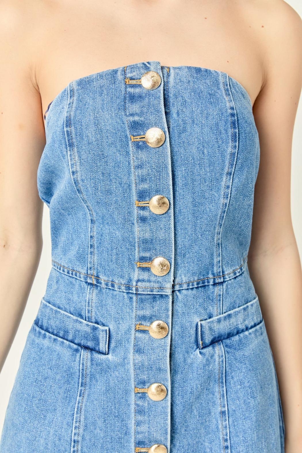 Strapless Denim Mini Dress Product Image