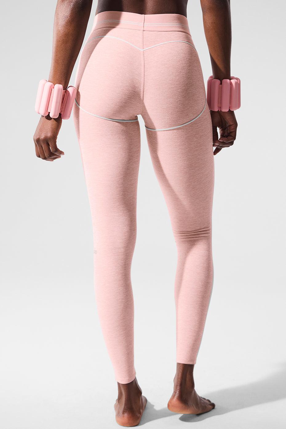 Alosoft High-Waist Heart Throb Legging - Pink Quartz Heather/White Product Image