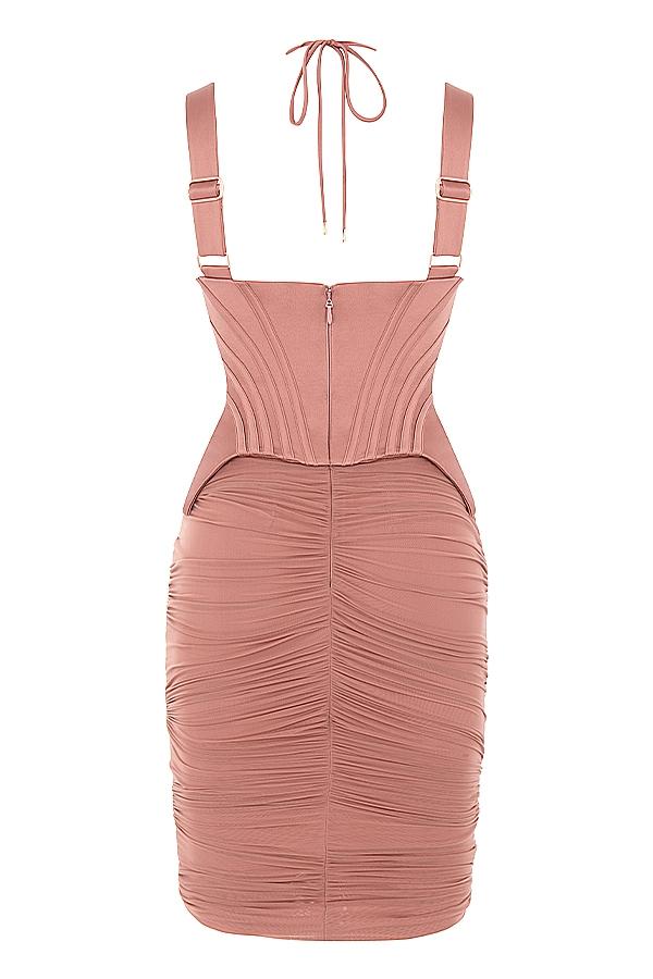 Talya  antique rose corset midi dress Product Image
