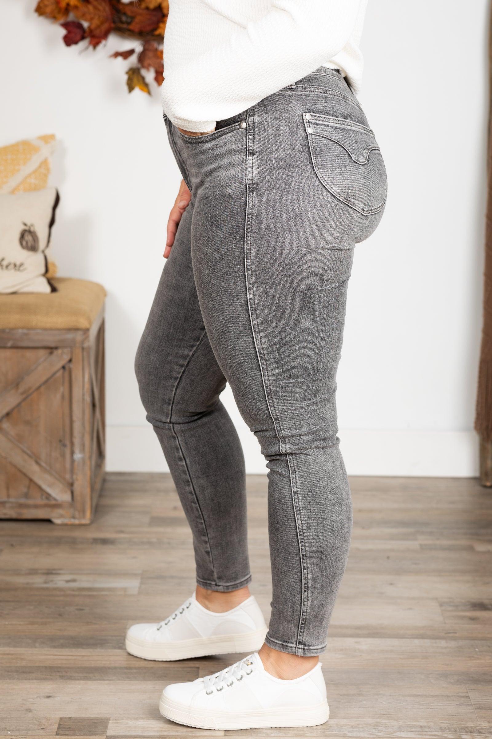 Judy Blue Grey Tummy Control Skinny Jeans Product Image