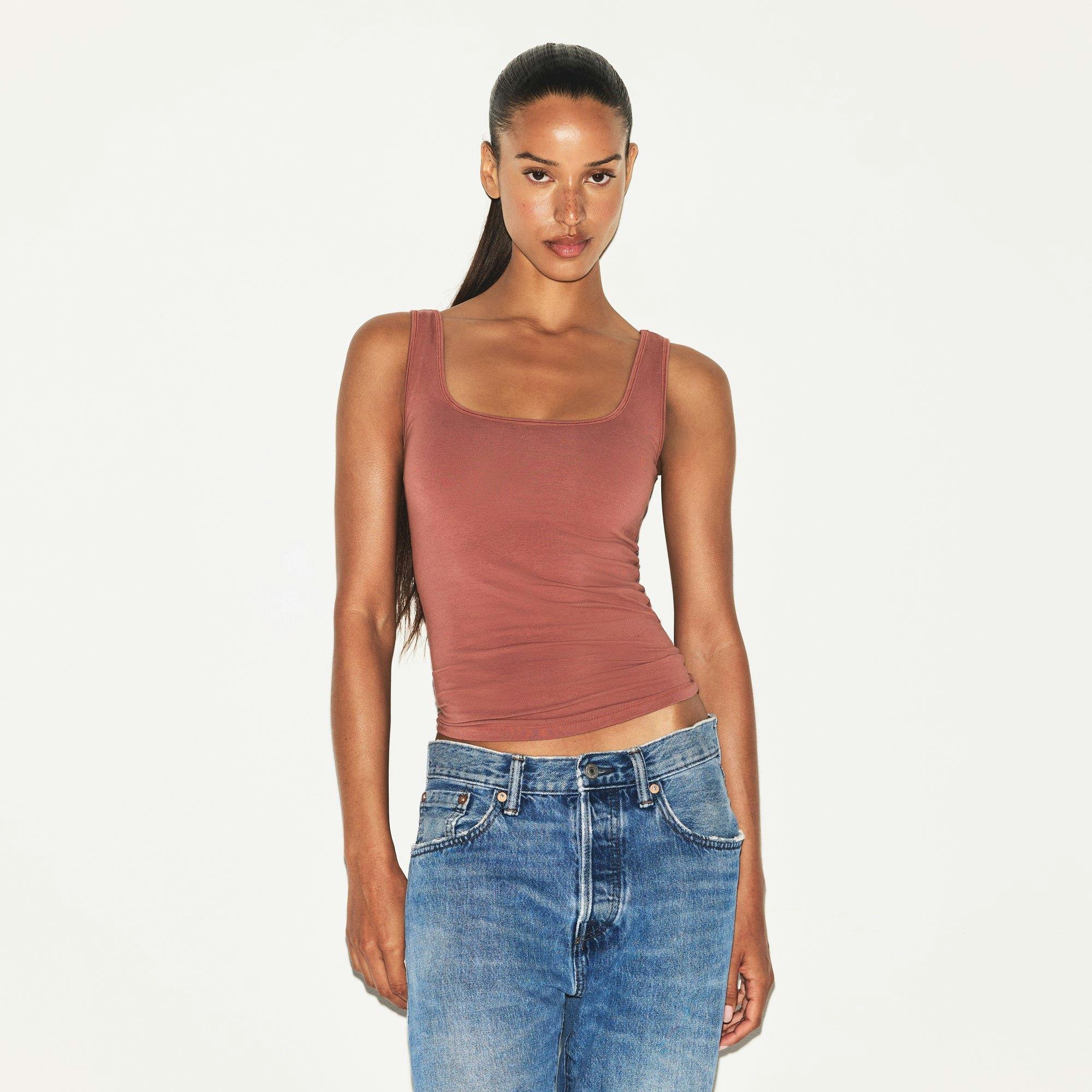 COTTON JERSEY TANK | REDWOOD Product Image