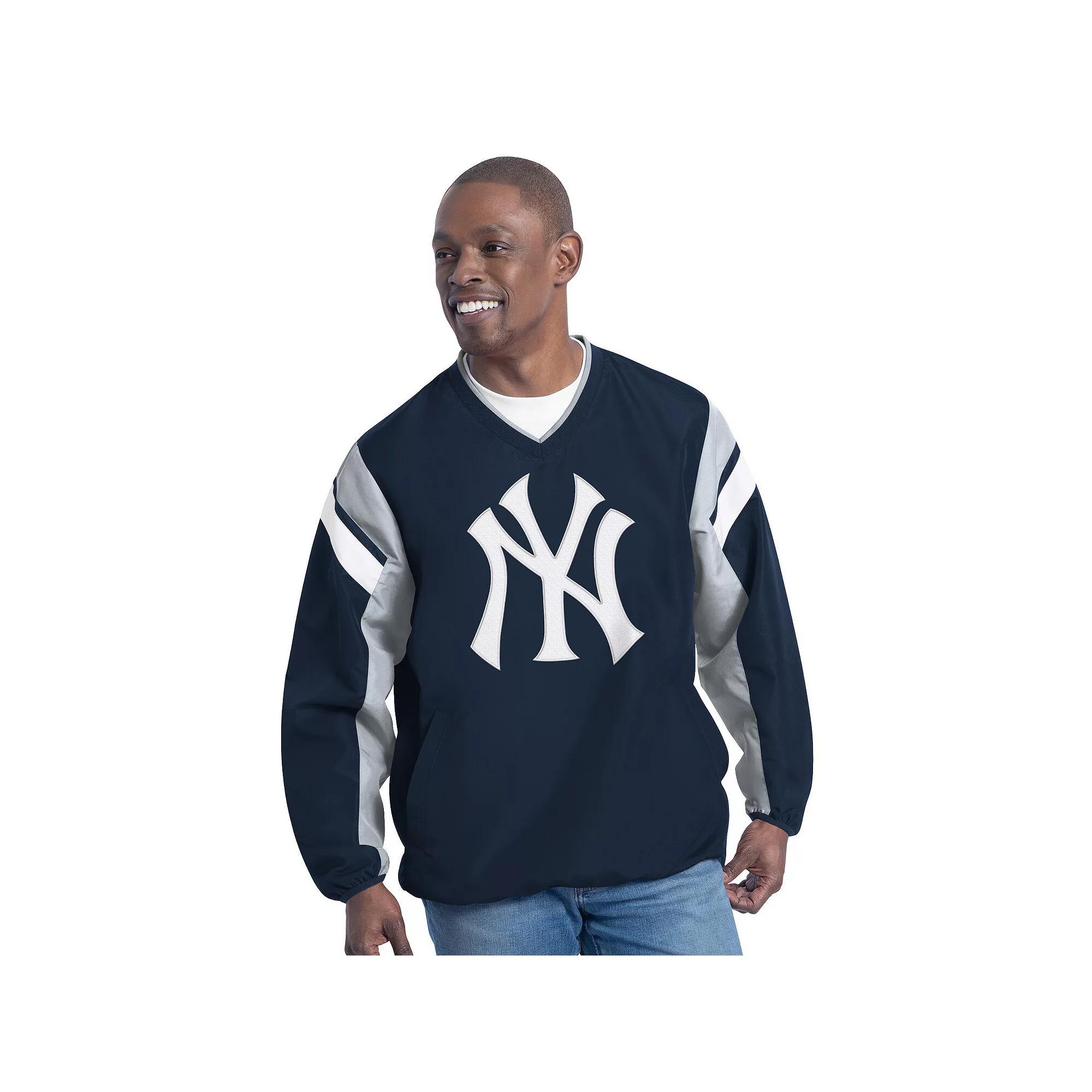 Men's G-III Sports by Carl Banks Navy New York Yankees Double Coverage V-Neck Pullover,  Product Image