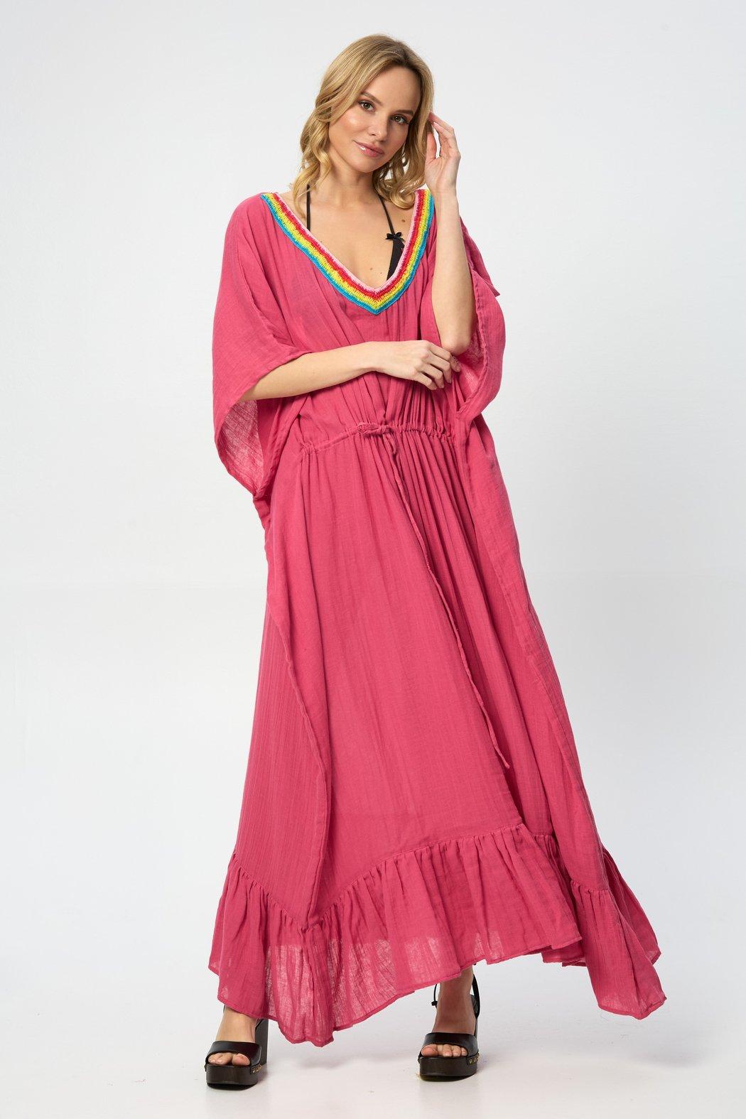 Crochet Rainbow Kaftan Maxi Product Image