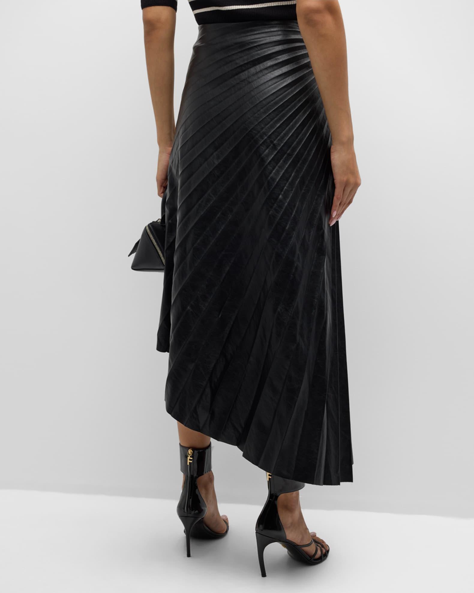 Tracy Pleated High-Low Midi Skirt Product Image