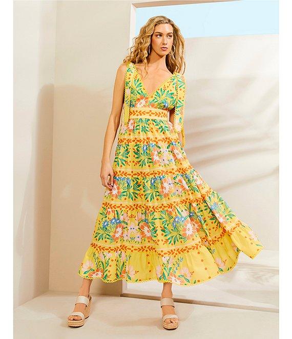 Chelsea & Violet Cecily Floral V-Neck Sleeveless Maxi Dress Product Image