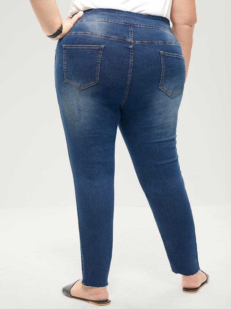 Skinny Very Stretchy  High Rise Medium Wash Sculpt Waist Jeans Female Product Image