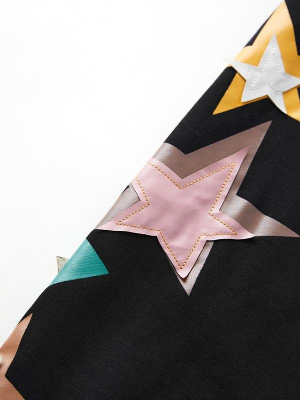 Vintage Star Print Oversized Hoodies Product Image