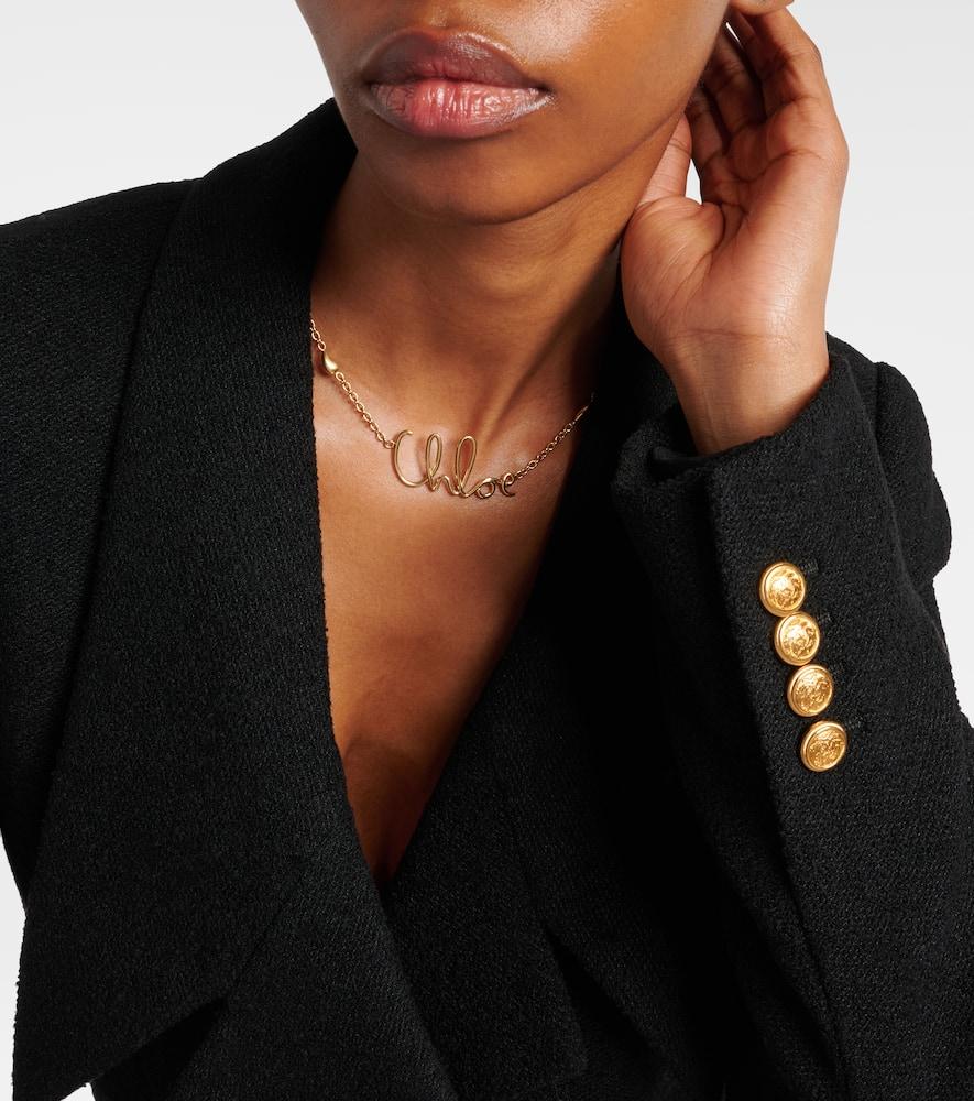 CHLOÉ Golden Logo Shells Necklace Product Image