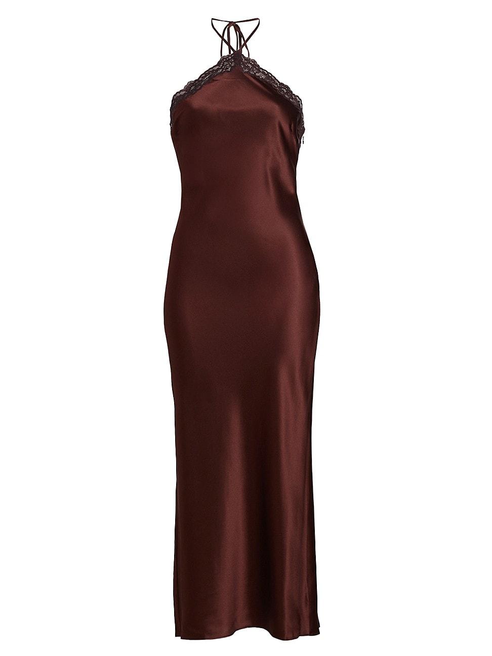 Womens Aara Silk Halterneck Midi-Dress Product Image