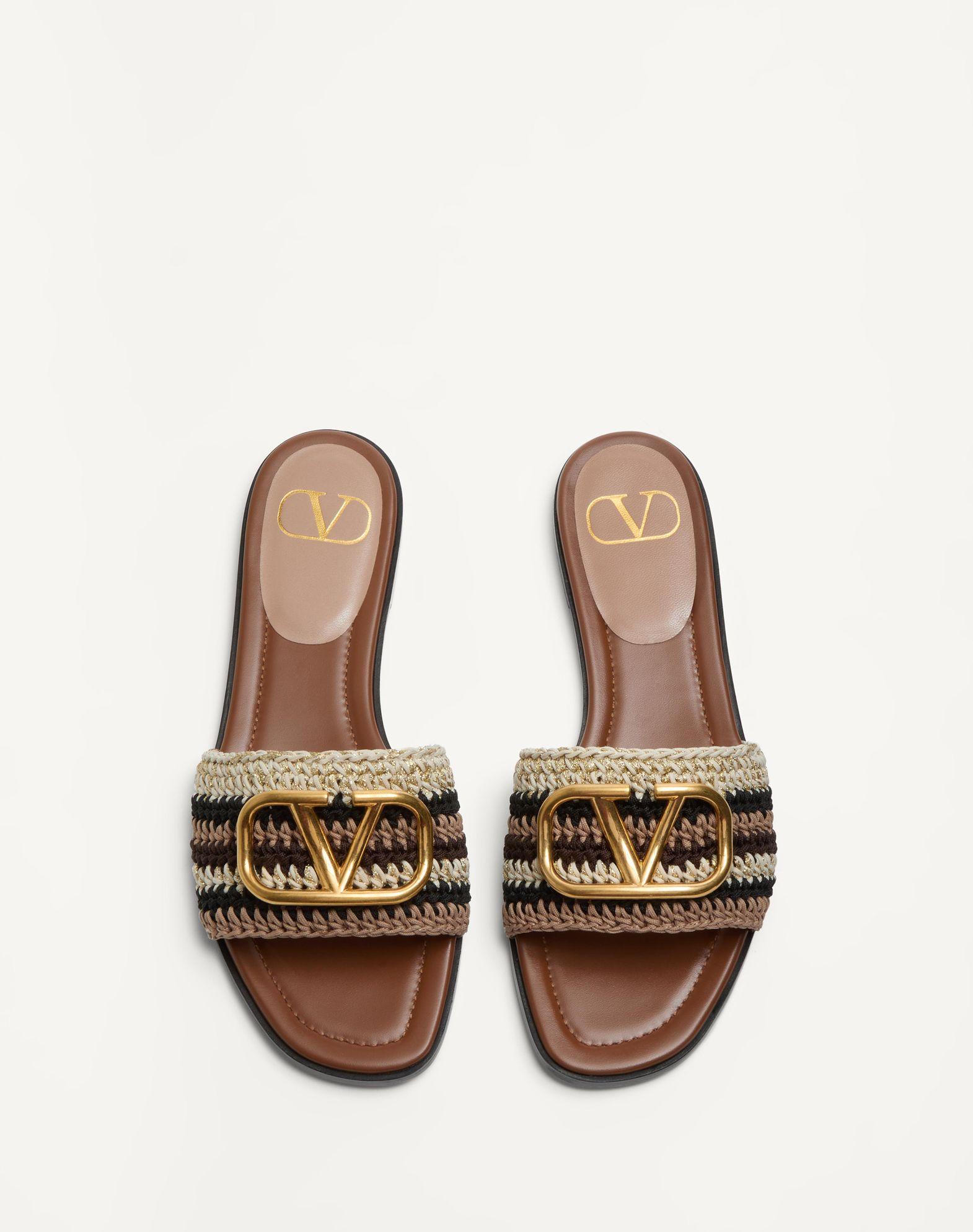 Vlogo Signature Slide Sandal With Crochet Embroidery Product Image