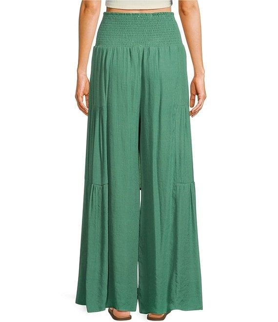 Double Zero Waist Tie Wide Leg Pants Product Image