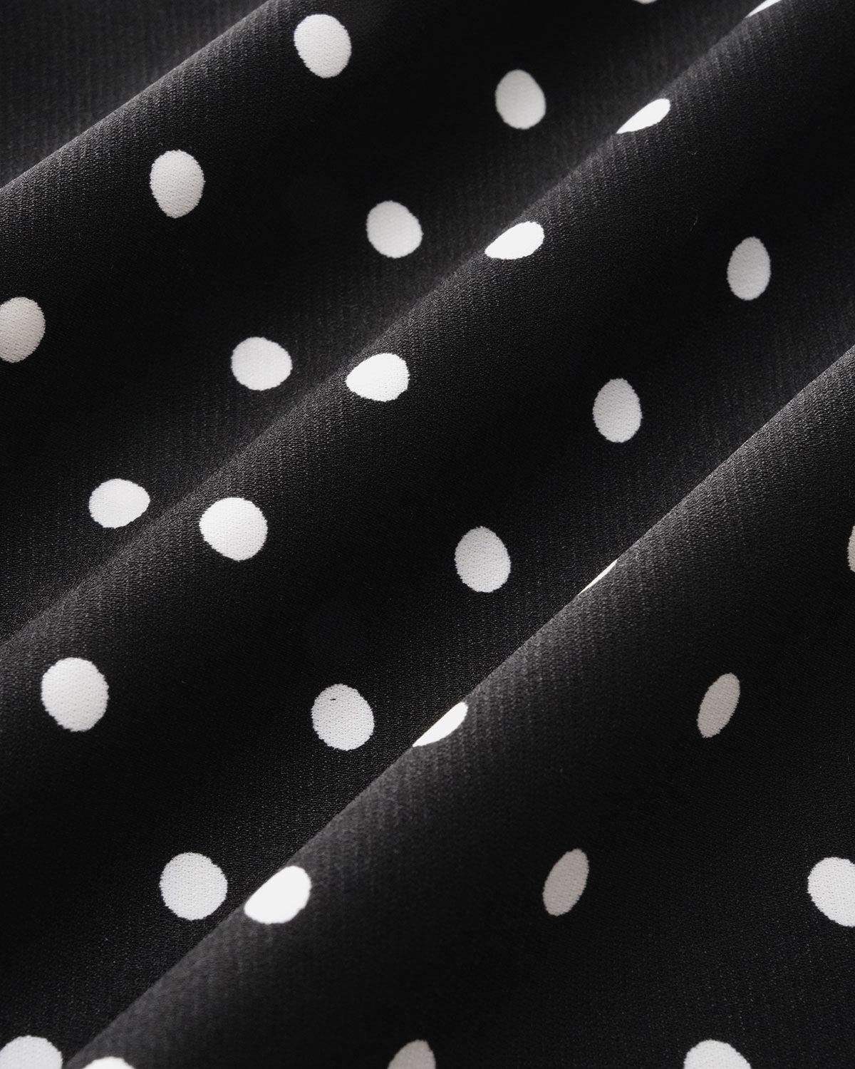 Black Polka Dot Cowl Neck Slip Maxi Dress Product Image