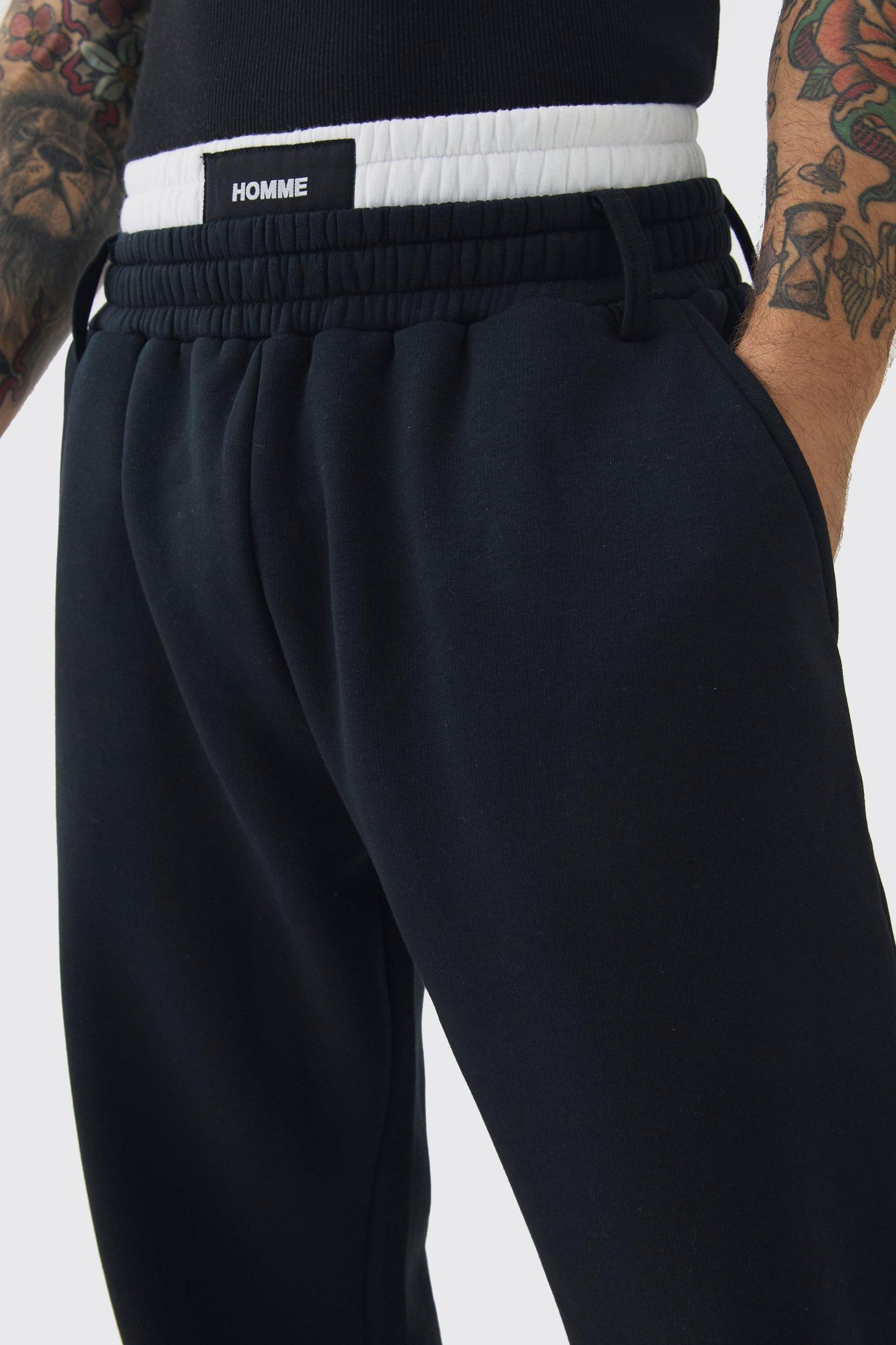 Relaxed Fit Double Waistband Sweatpants | boohooMAN USA Product Image