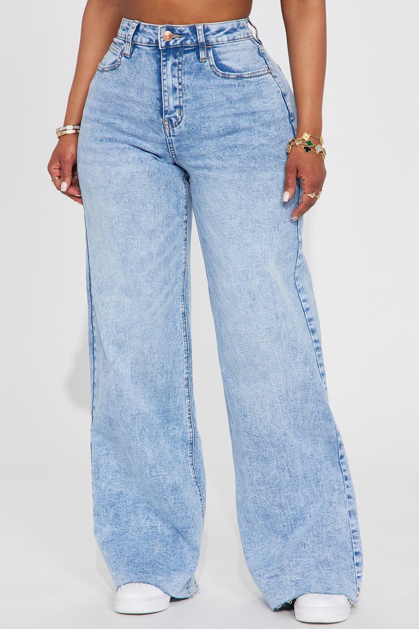 So Valid Stretch Wide Leg Jeans - Light Wash Product Image