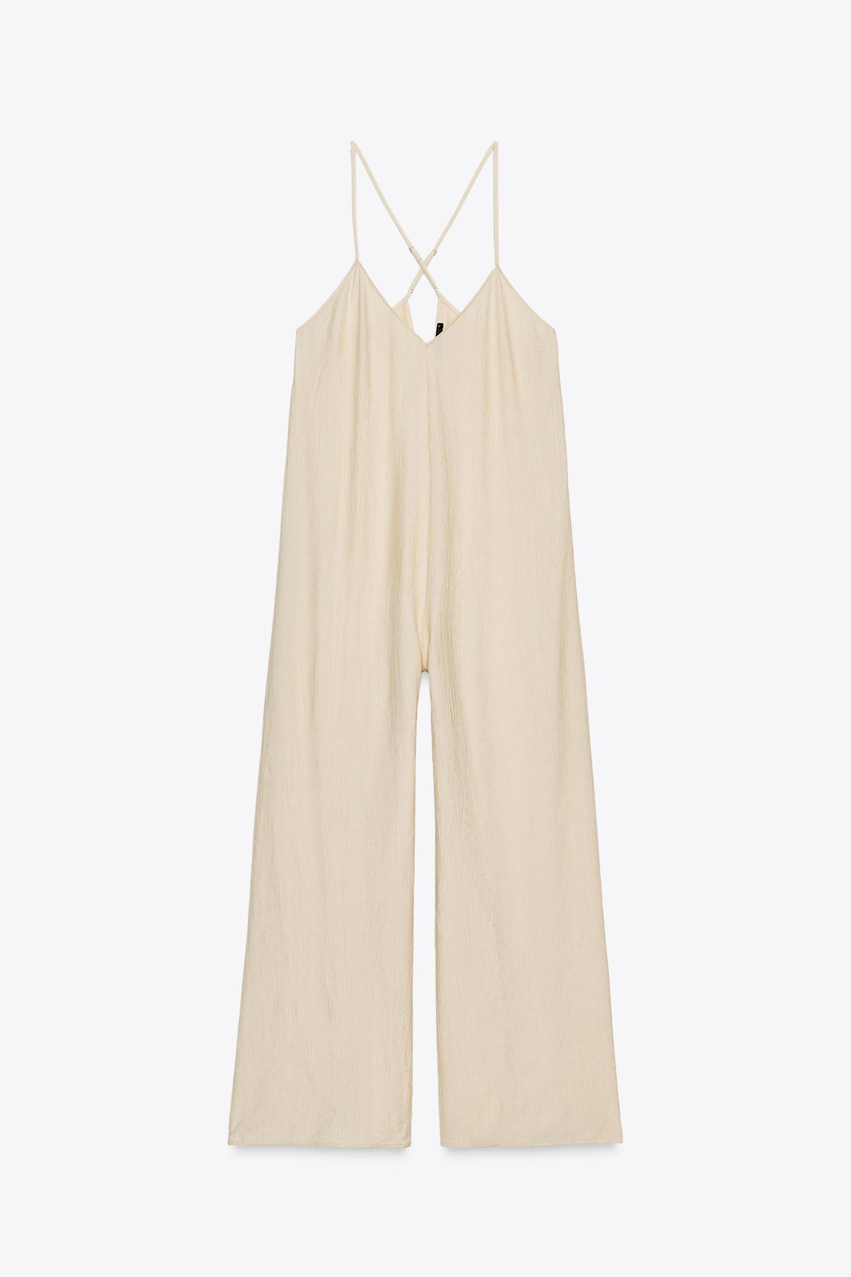 TEXTURED FLOWY LONG JUMPSUIT Product Image