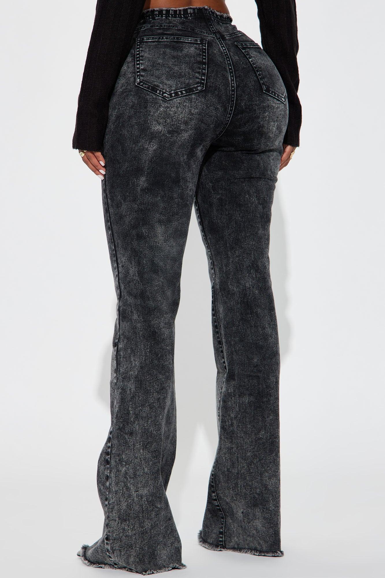 Know You Well Acid Wash Flare Jean - Black Wash Product Image