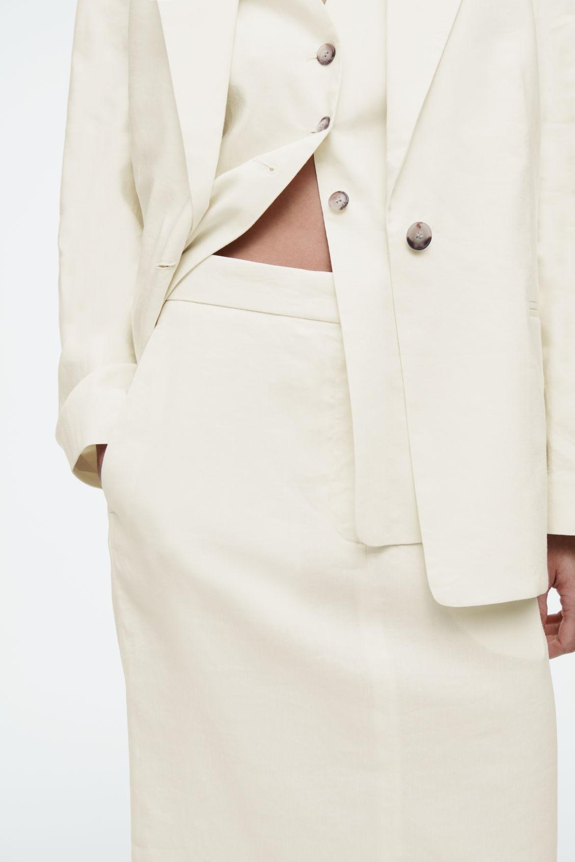 TAILORED LINEN PENCIL SKIRT Product Image