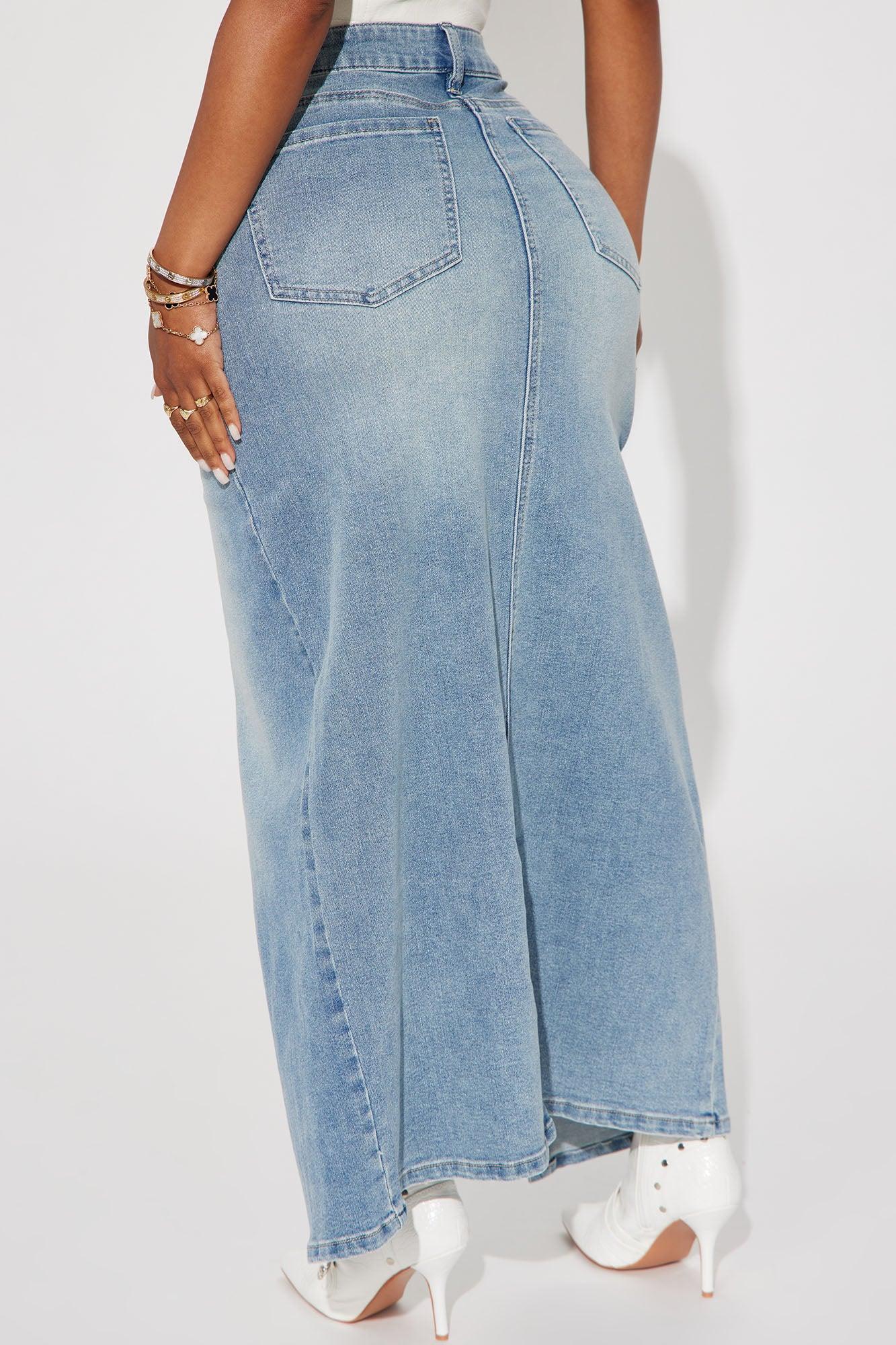 Nicole Denim Maxi Skirt - Light Wash Product Image