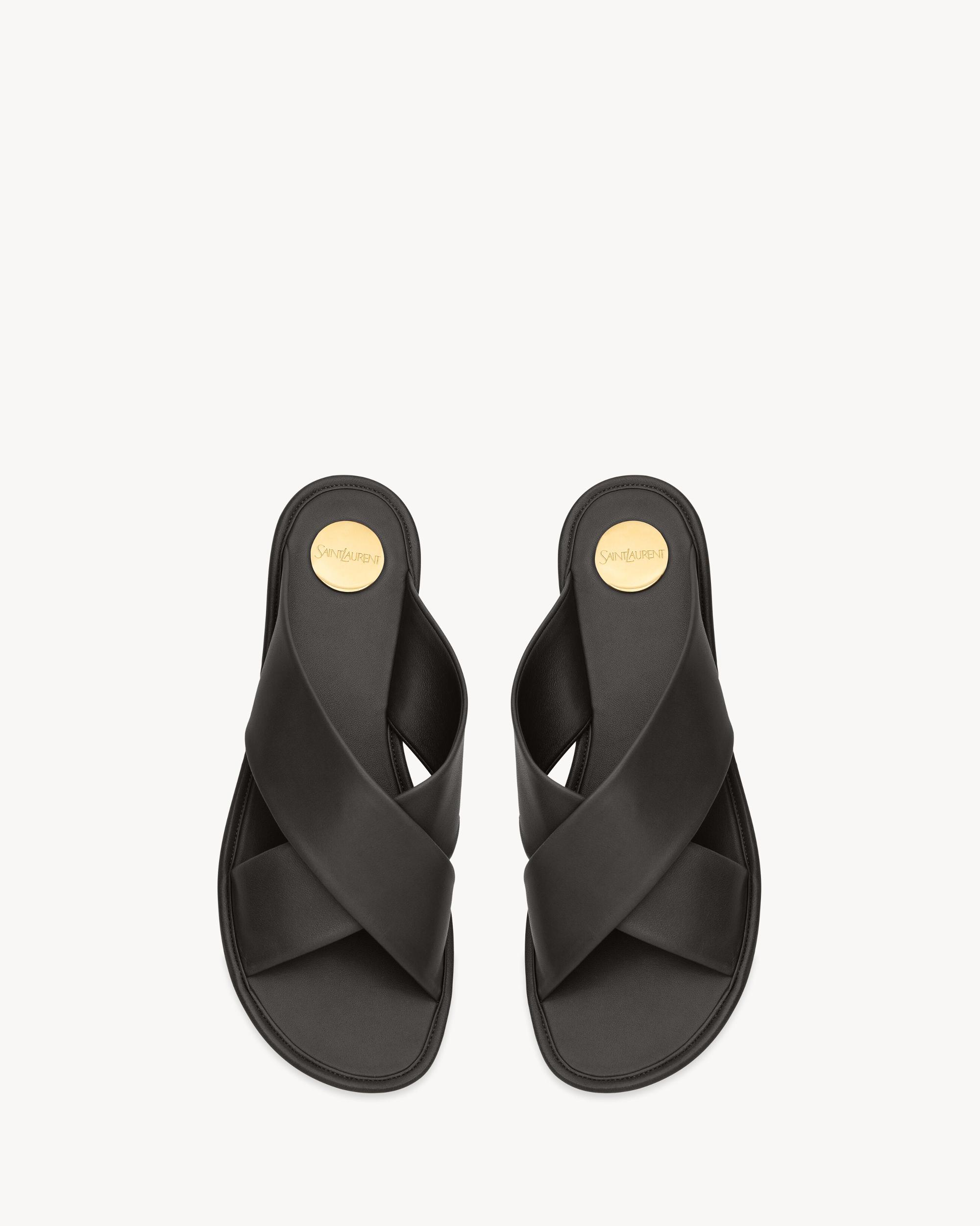 CARLYLE SLIDES in smooth leather Product Image