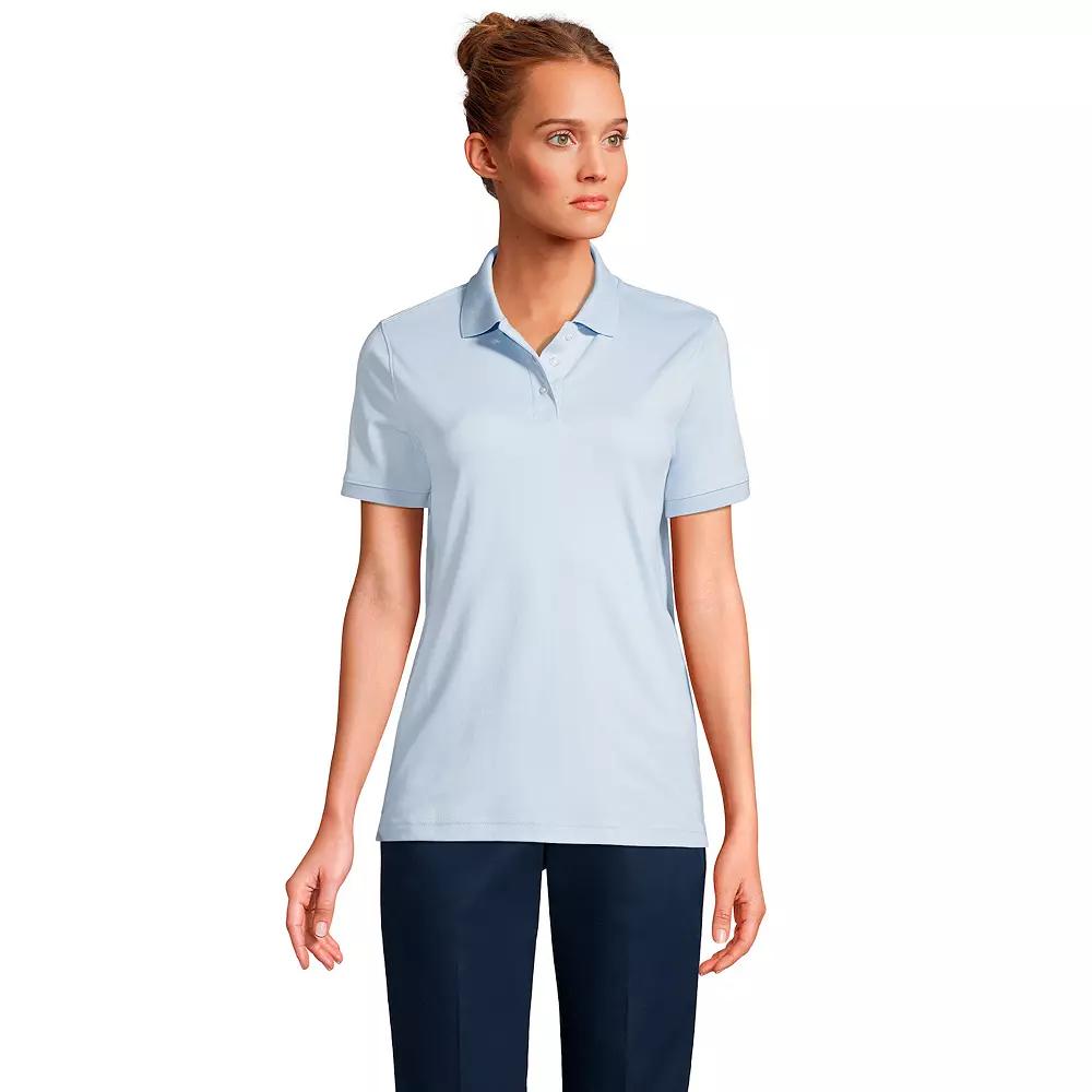 Women's Lands' End School Uniform Classic Short Sleeve Interlock Polo Top,  Product Image