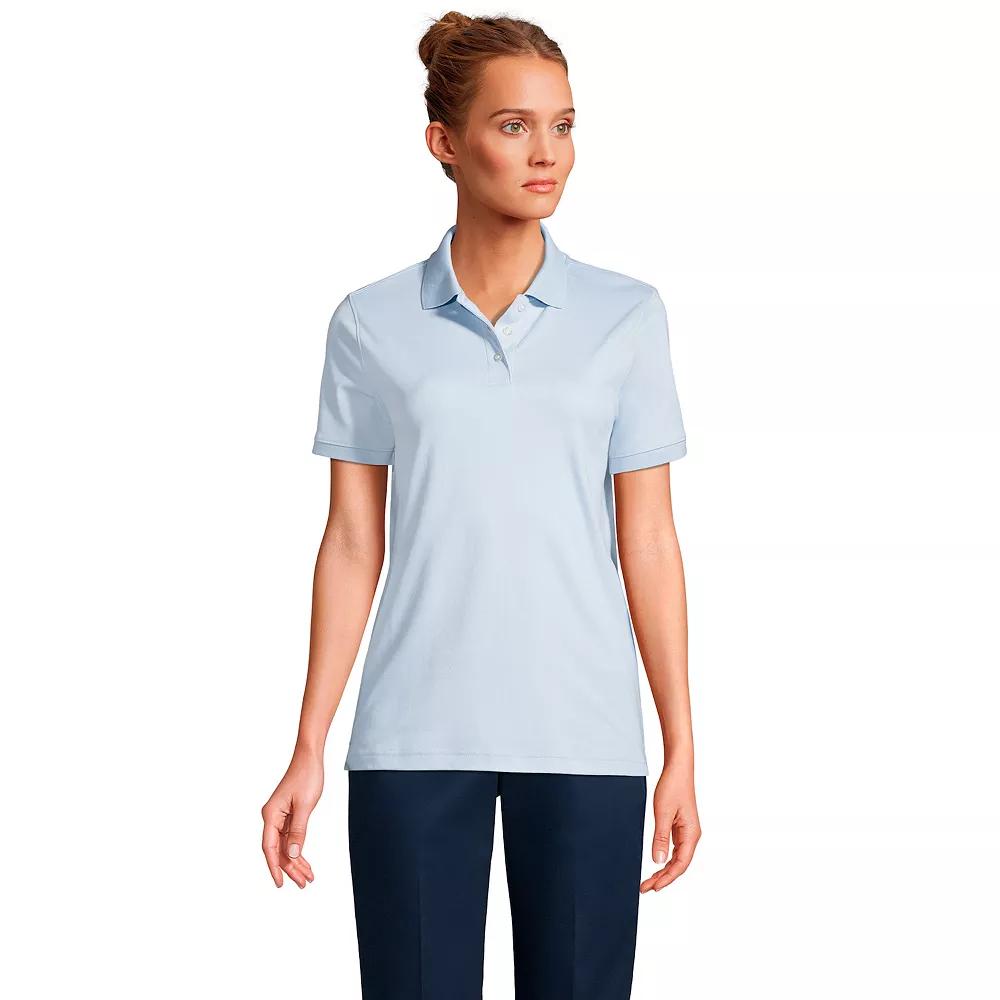 Women's Lands' End School Uniform Classic Short Sleeve Interlock Polo Top,  Product Image