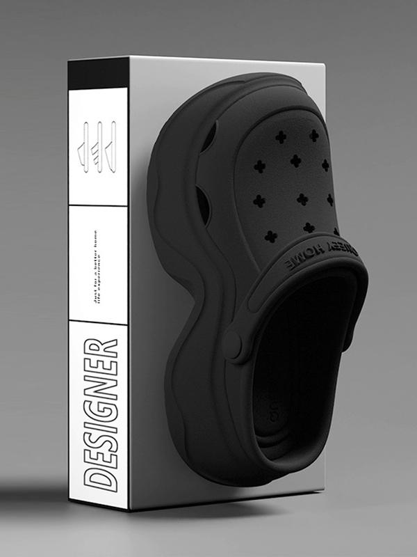 Hollow Round Cut Crocs Platform Shoes Sandals Product Image