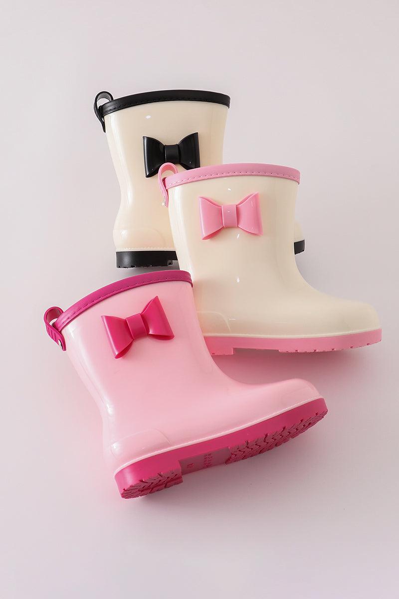 Pink bow rain boots Product Image