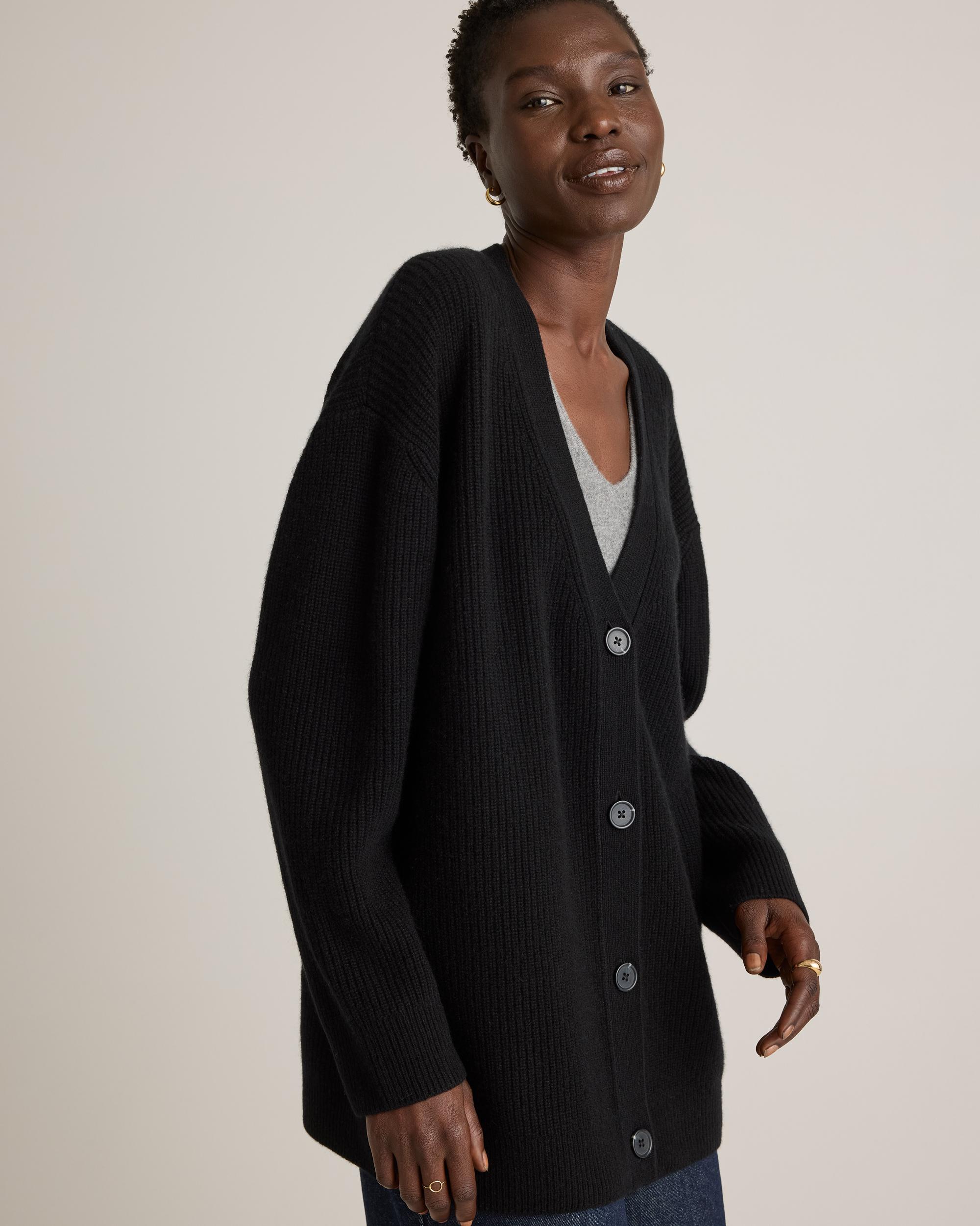 Quince | Women's Mongolian Cashmere Oversized Boyfriend Cardigan Sweater Size XL Product Image