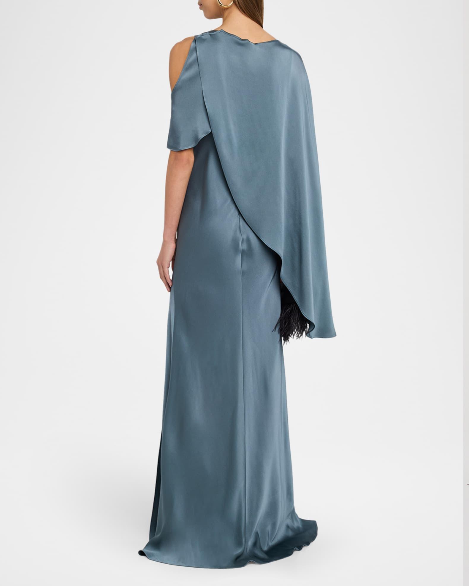Satin Asymmetric Draped Gown Product Image