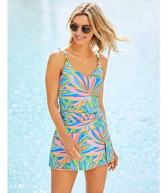 Bleu Rod Beattie On The Bright Side Scoop Neck Shirred Tankini Swim Top Product Image