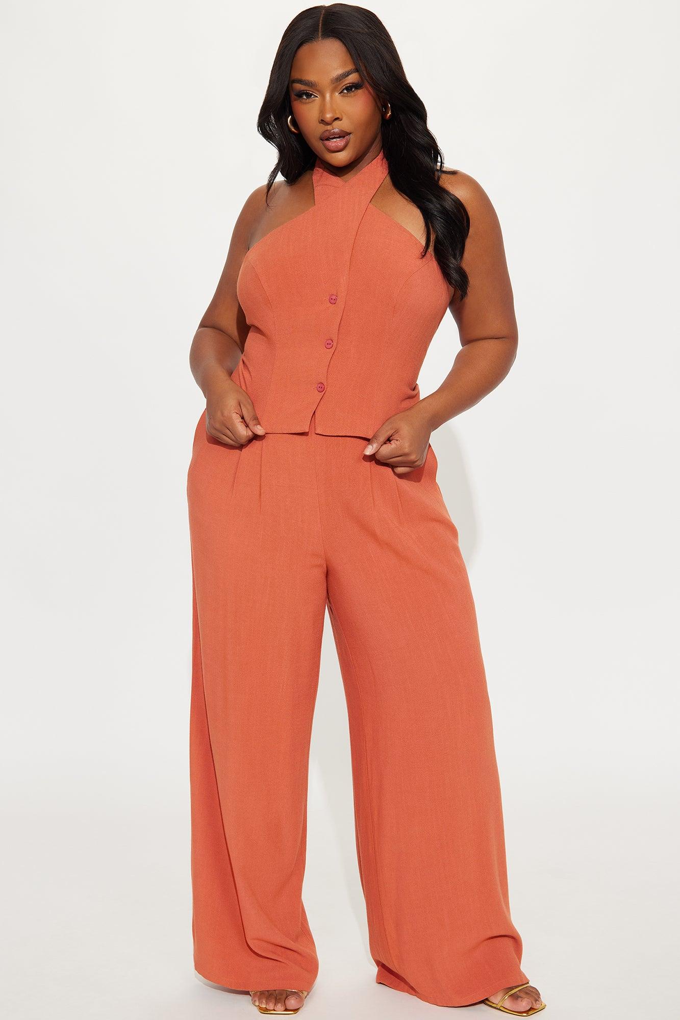 Johanna Linen Pant Set - Rust Product Image