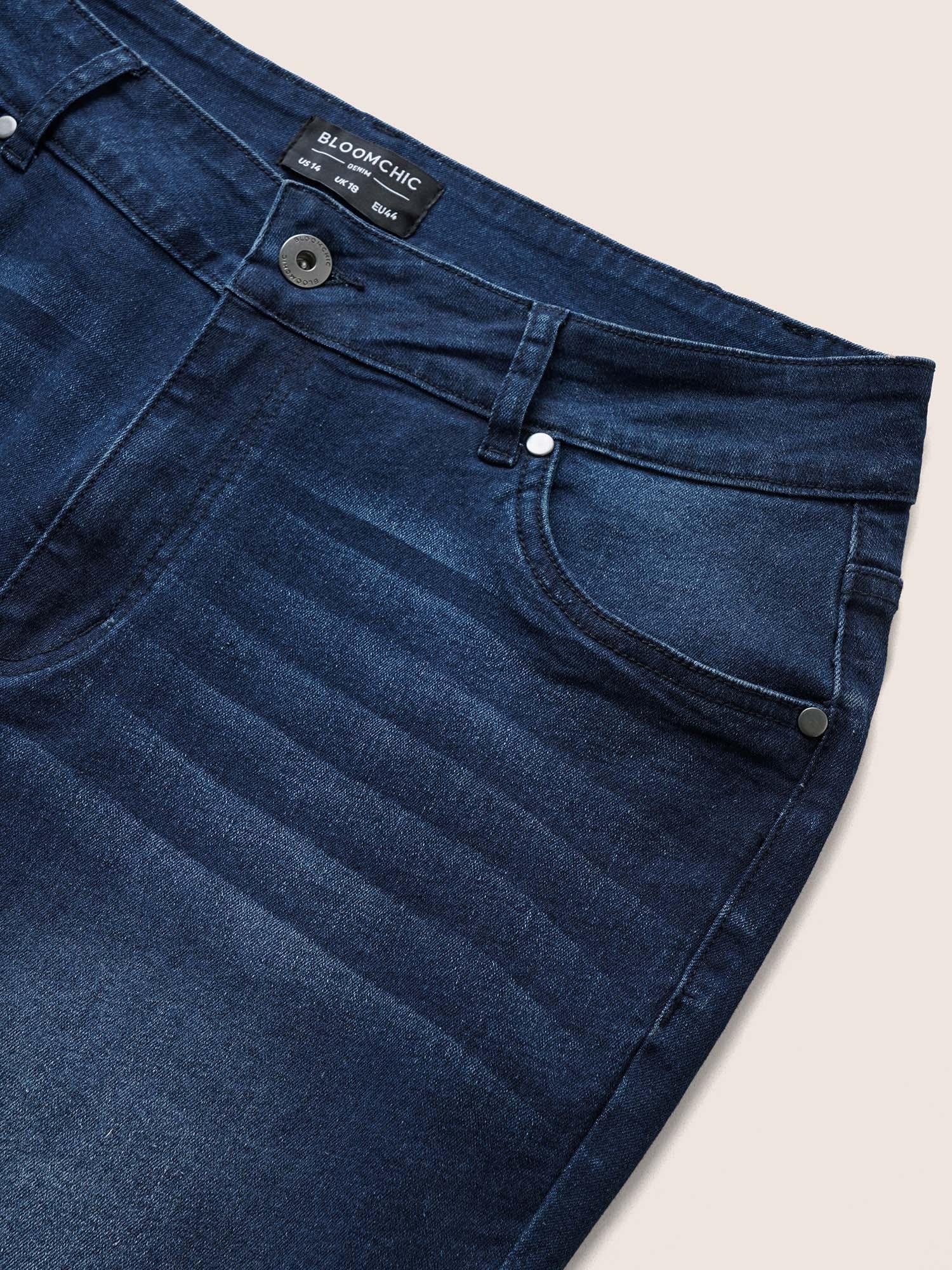 Plain Roll Hem Skinny Cropped Jeans Female Product Image