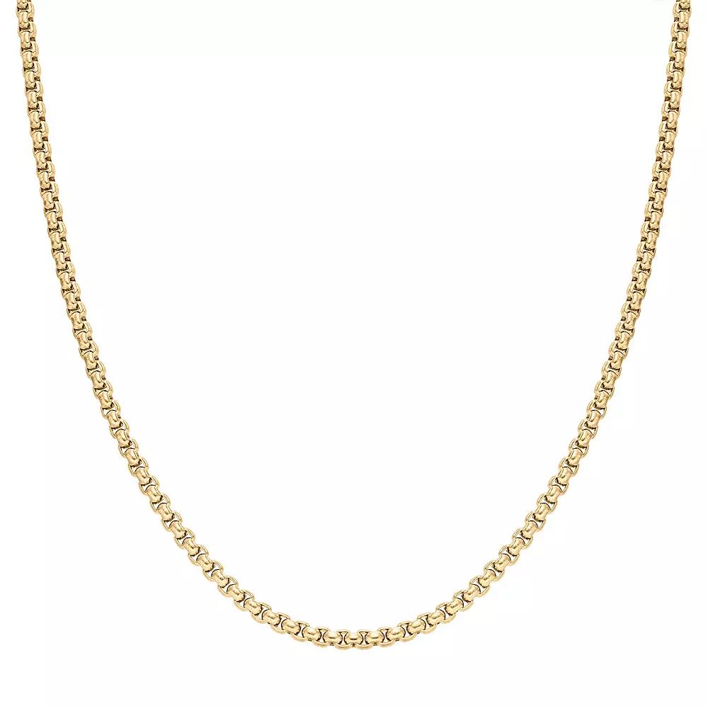 Mens LYNX Stainless Steel 3.5 mm Box Chain Necklace Gold Tone Product Image